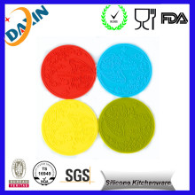 Promocionais Silicone Cup Mat Copa do chá personalizado Coaster Tableware Insulation Pad